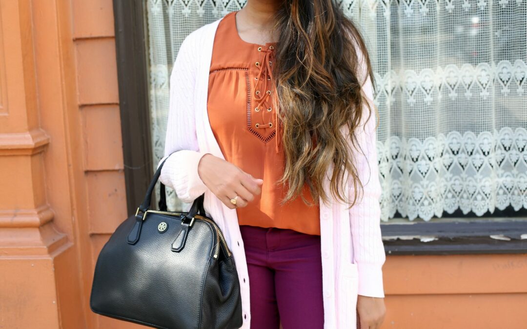 Fall Colors Fashion: Rust and Purple Outfit