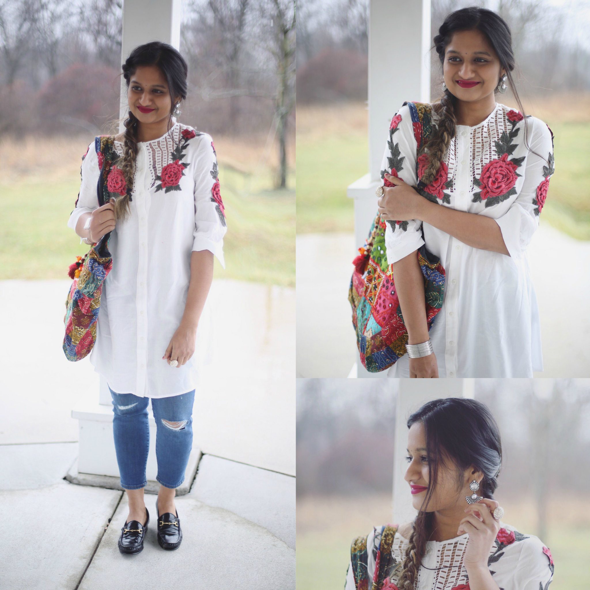 Forever21-floral-tunic-indian-fusion-outfit