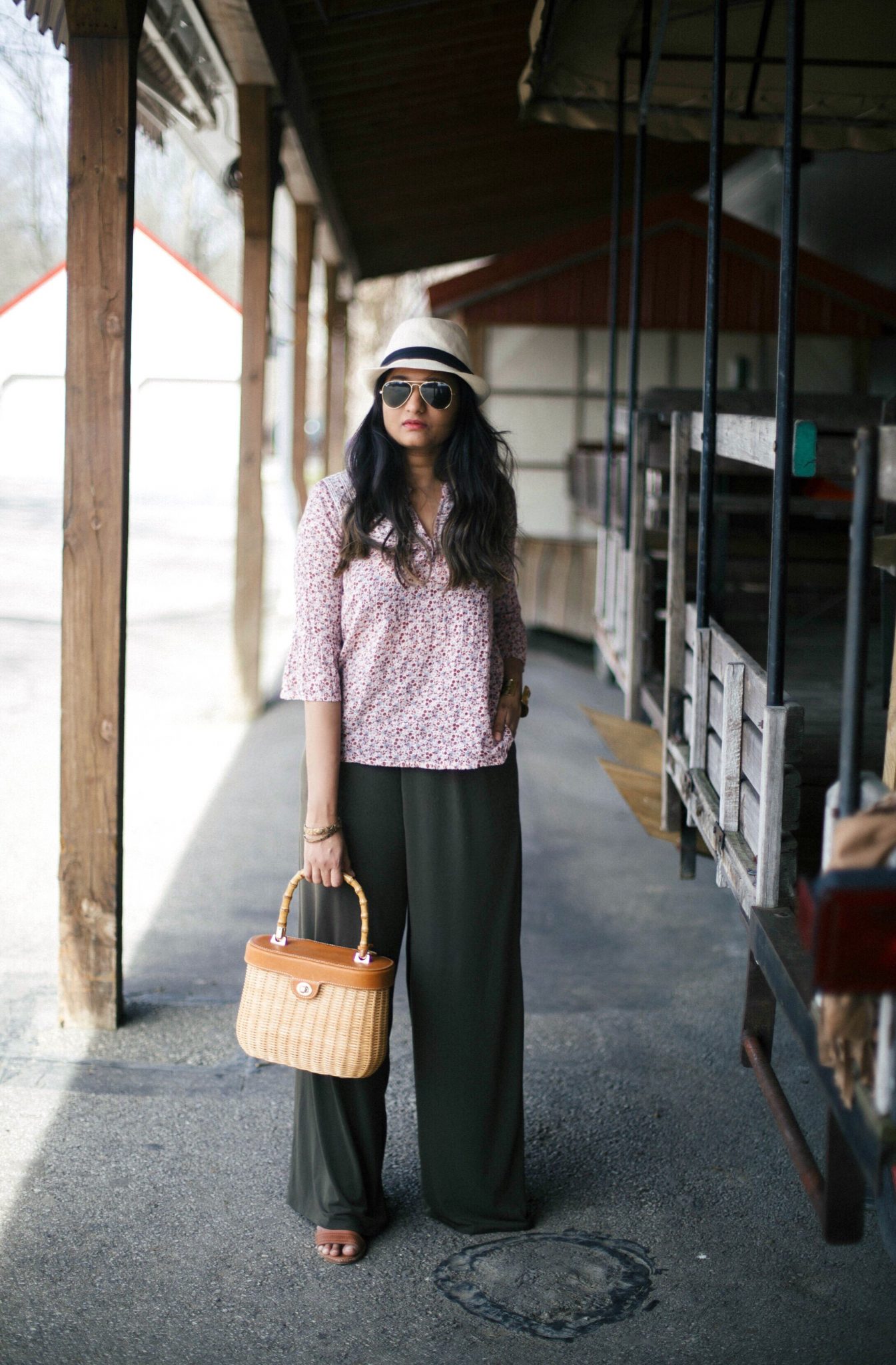 express-soft-wide-leg-pant - How To Wear Khaki featured by popular modest fashion blogger, Dreaming Loud