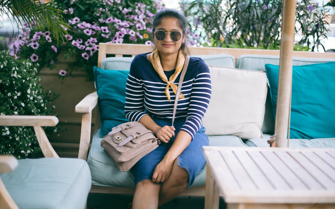 Striped Tee With Denim Skirt Outfit