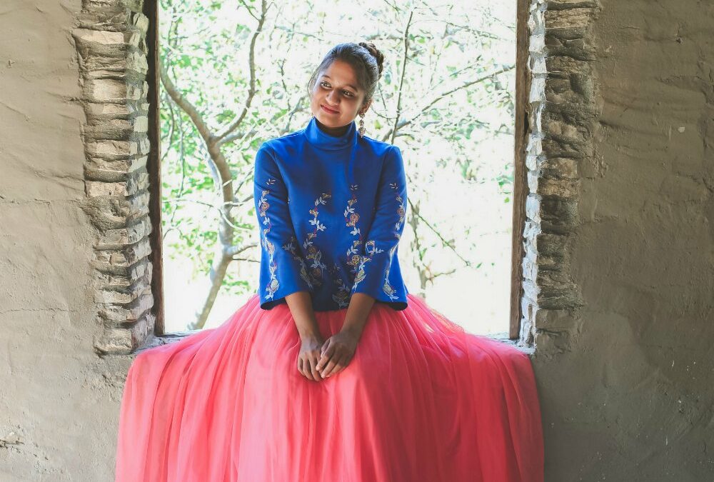 Indo-Western Diwali Outfit with a Pink Tulle Maxi Skirt