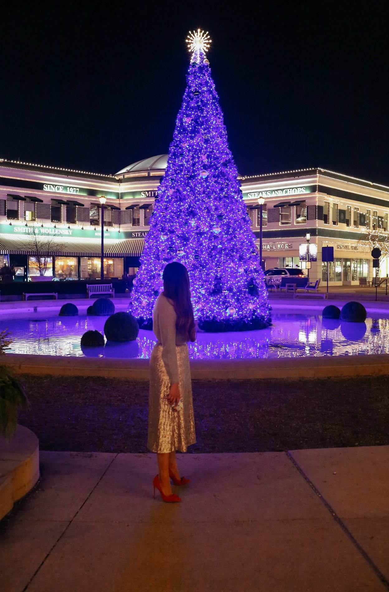 Boden | Holiday Gold Sequin Skirt featured by top Ohio modest fashion blog Dreaming Loud