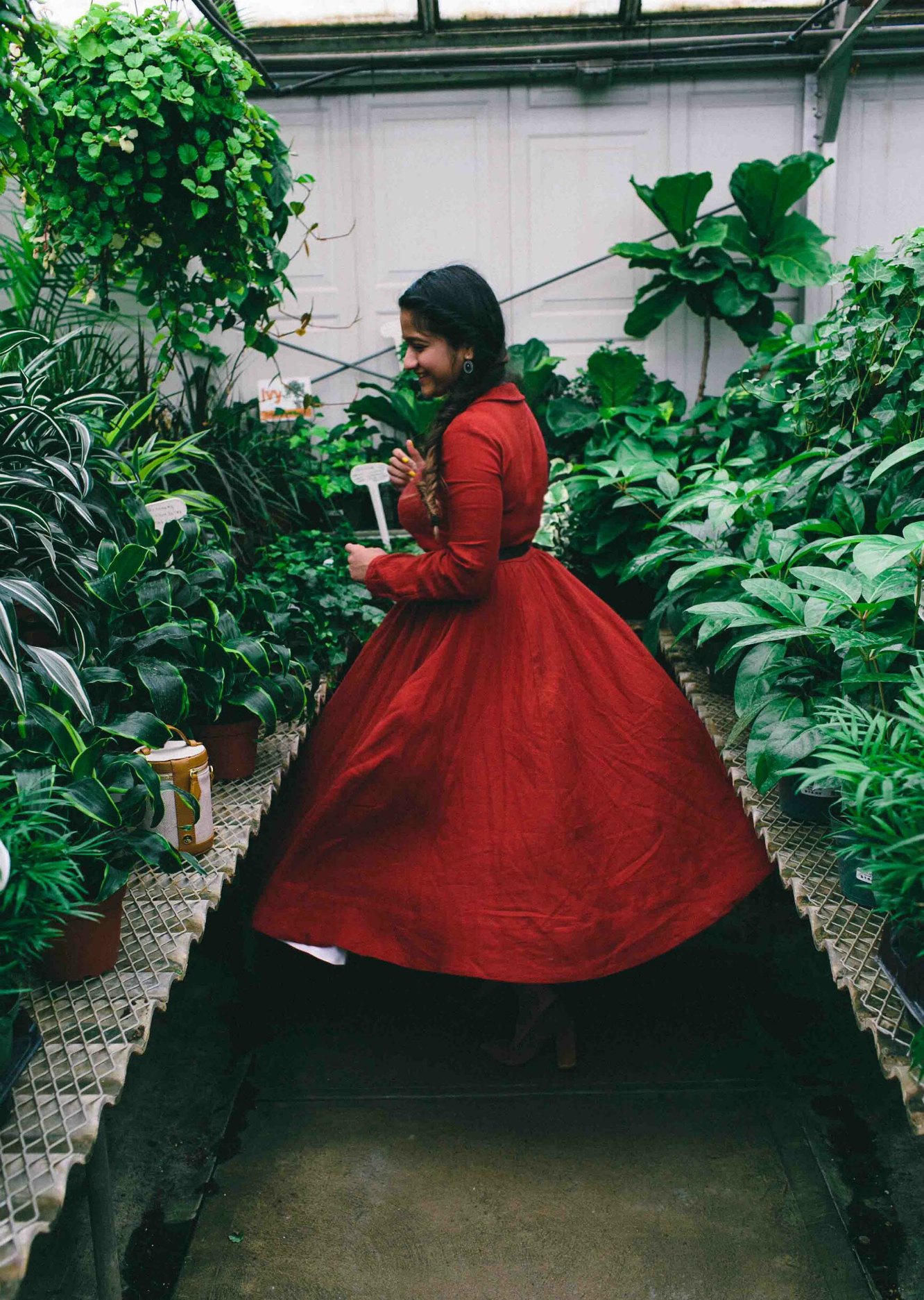 Modest Fashion and Lifestyle Blog dreaming loud wearing Son de flor classic dress long sleeve red poppy dress 3 - Son de Flor Classic Linen Dress styled by popular modest fashion blogger, Dreaming Loud.