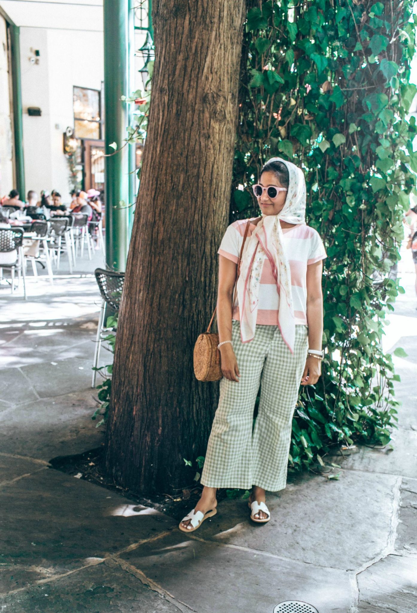 Wearing mint and pink combo + swearing stripes and gingham - A Day in Austin and San Antonio -Attractions, Where to Eat and What to Wear featured by popular US travel blogger, Dreaming Loud