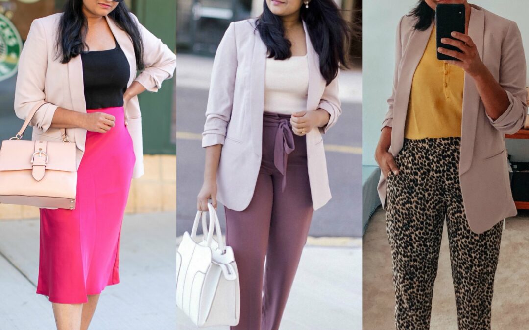 Closet Remix – 4 Ways to Wear a Light Pink Blazer to the Office