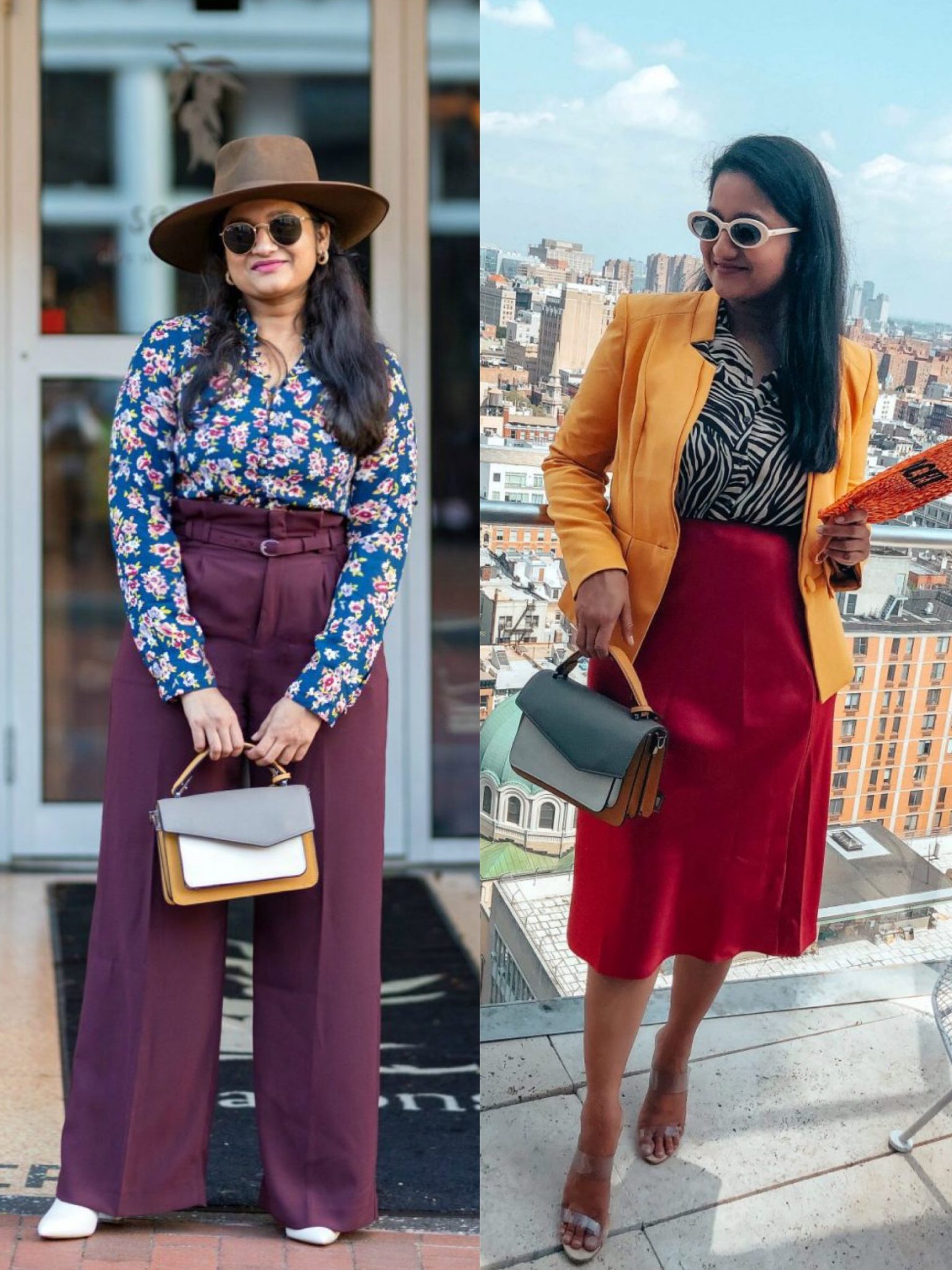 How to wear Botkier Cobble Hill Crossbody | Handbags Under $500 by popular Maryland modest fashion blog, Dreaming Loud: collage image of a woman with a Botkier Cobble Hill crossbody.