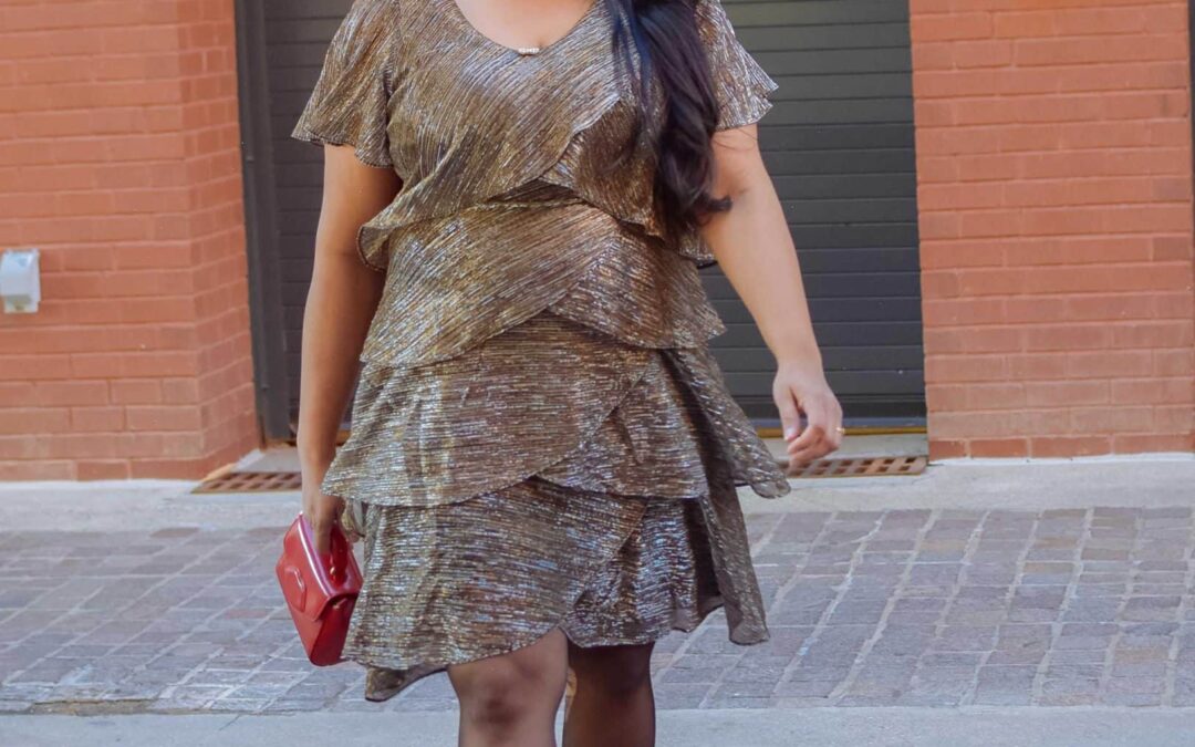 Cute NYE Dress- JC Penney Metallic Shift Dress