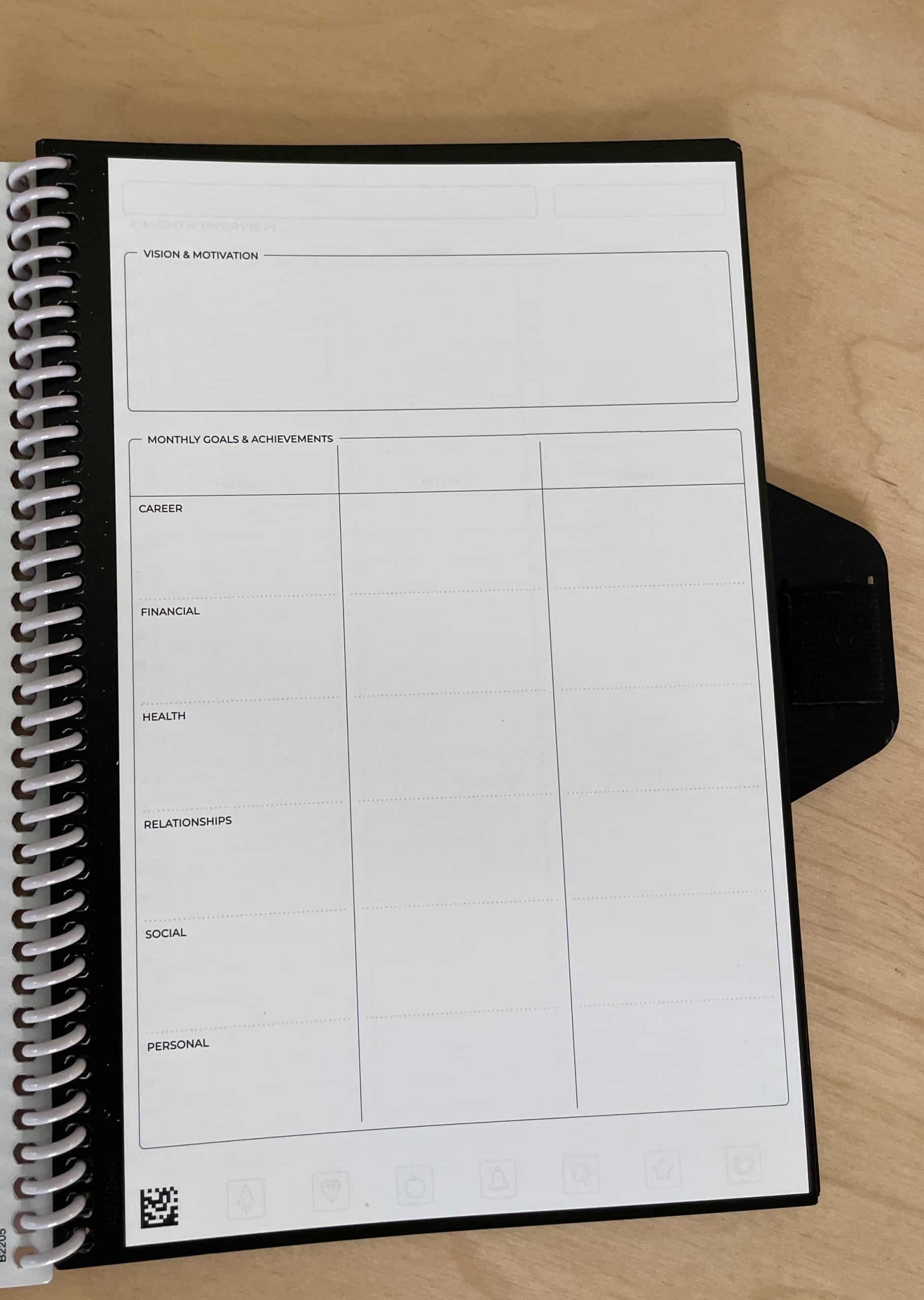 Eco-friendly Swaps- Rocketbook Reusable Everyday Planner Review-Goal setting page by top US sustainable lifestyle blogger dreaming loud