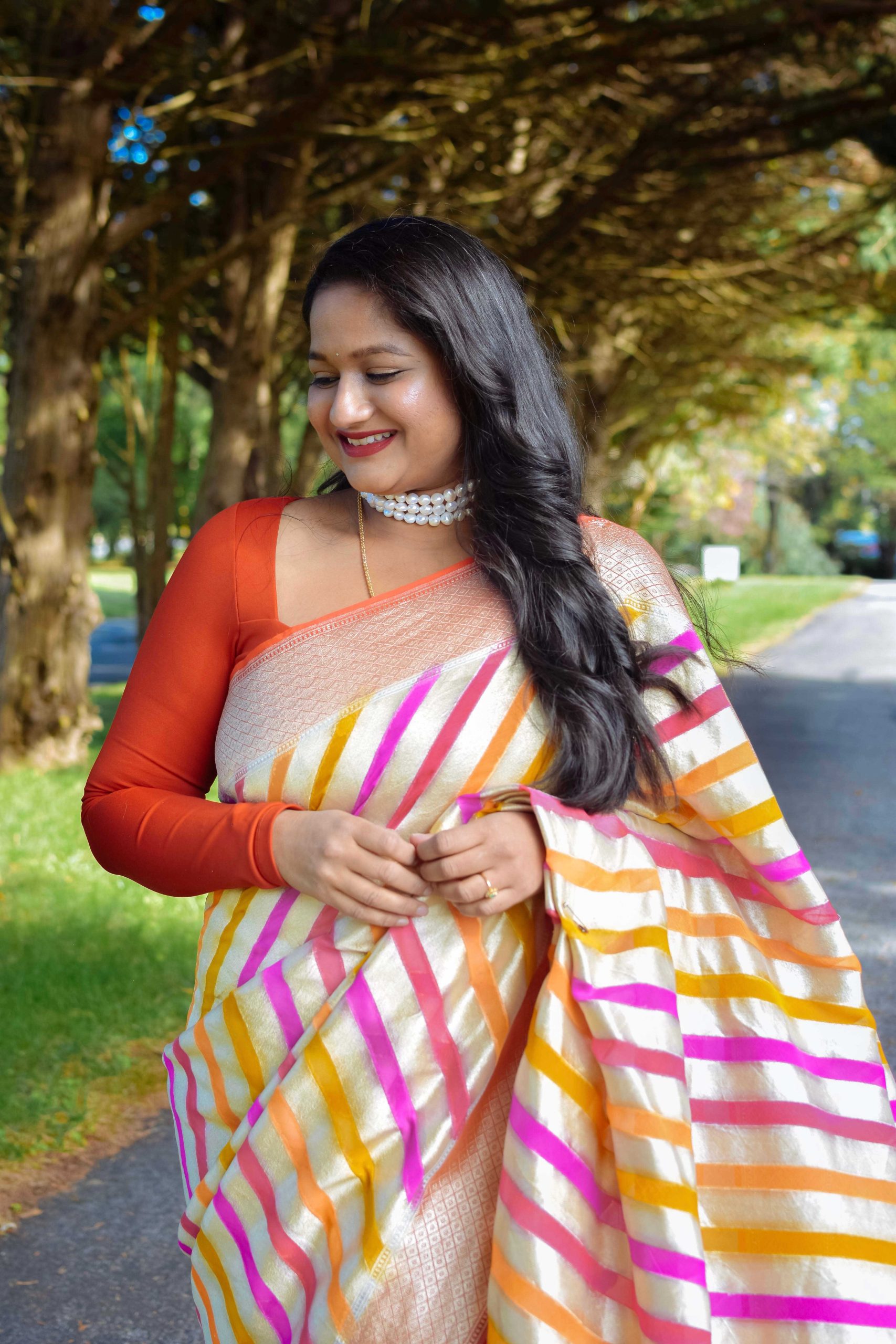 Kerala Saree With Matching Jewellery