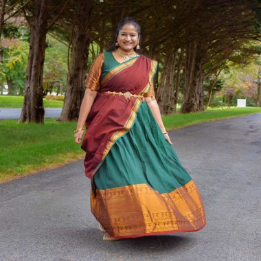 Navratri 2023 Day 6-Narayanpet Half Saree or Lehenga by top Indian US Blogger Dreaming Loud