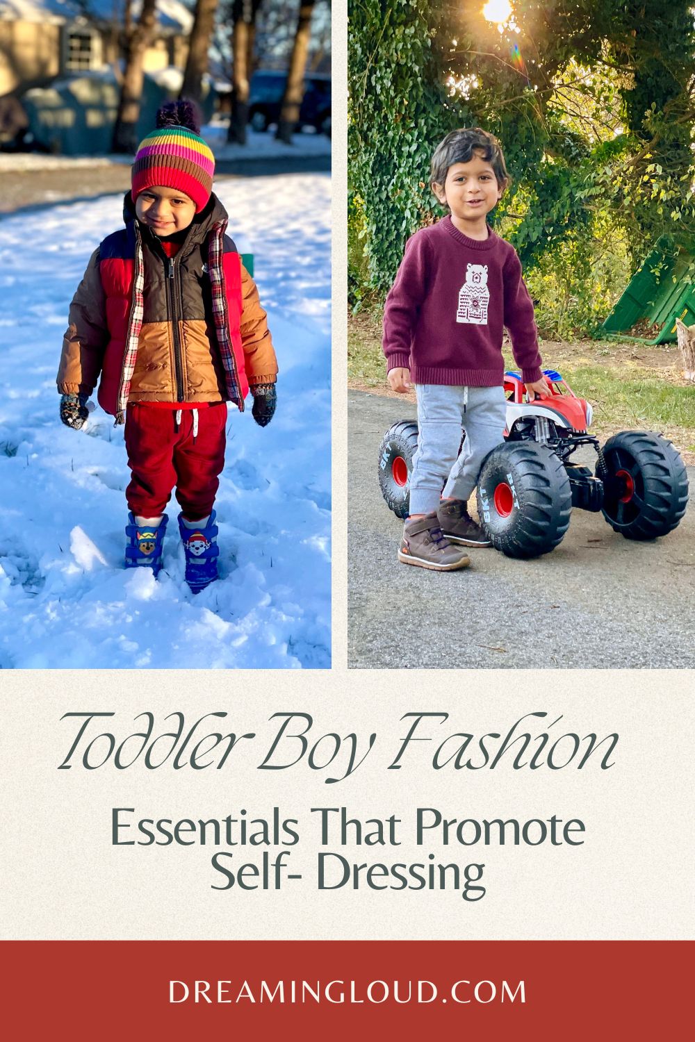 Toddler Boy Winter Fashion Essentials - Cozy Styles That promote Self-Dressing by Top Us Mom Blogger Dreaming Loud