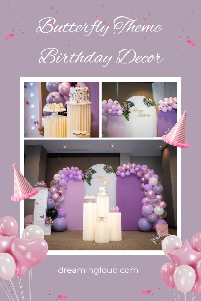 Butterfly Theme Birthday Party Decorations by Top US mom blogger Dreaming Loud