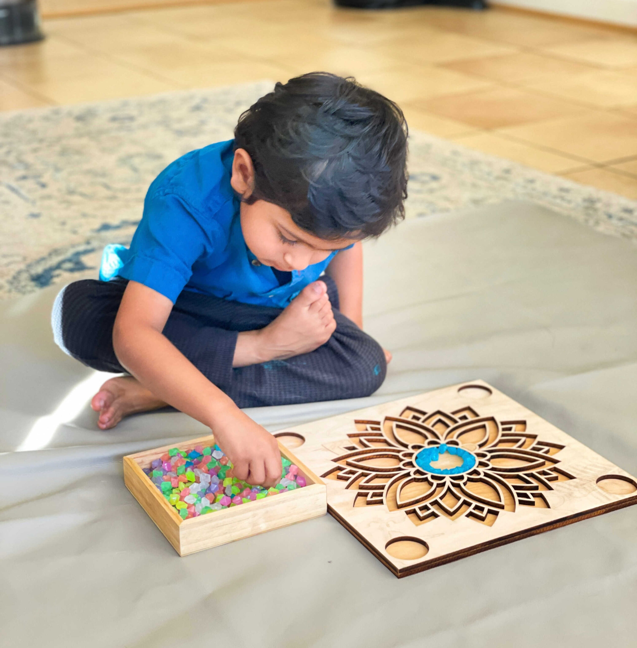 Easy Diwali Activities for Kids- Creative crafty mom Rangoli Puzzle by Top US mom Blogger Dreaming Loud