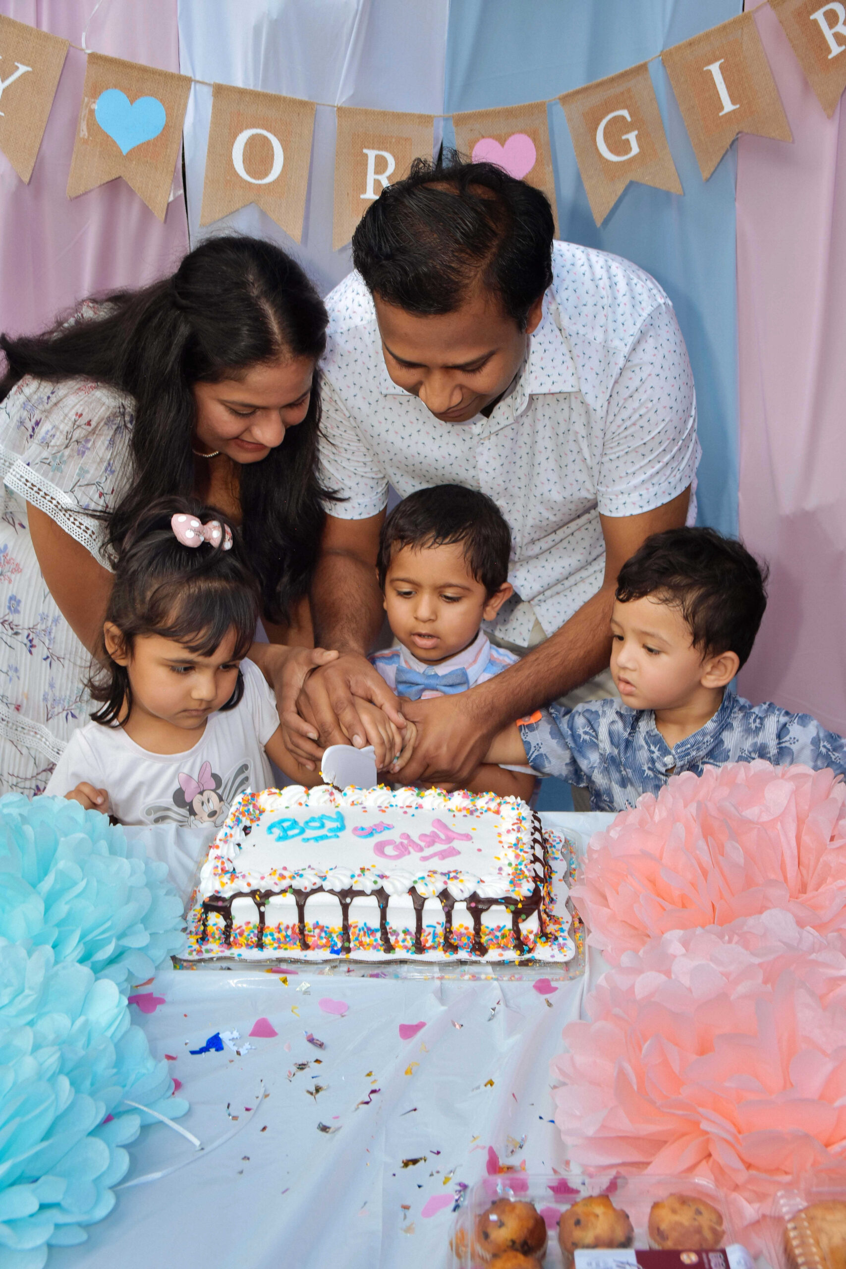 Our Sweet and Simple Gender Reveal Party- Gender Reveal Cake by Top US mom Blogger Dreaming Loud