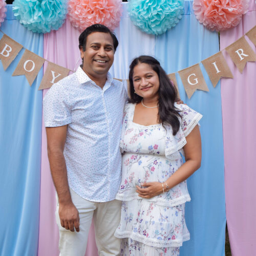 Our Sweet and Simple Gender Reveal Party: Decor and More-Gender Reveal Family Outfit Ideas by Top US Mom Blogger Dreaming Loud