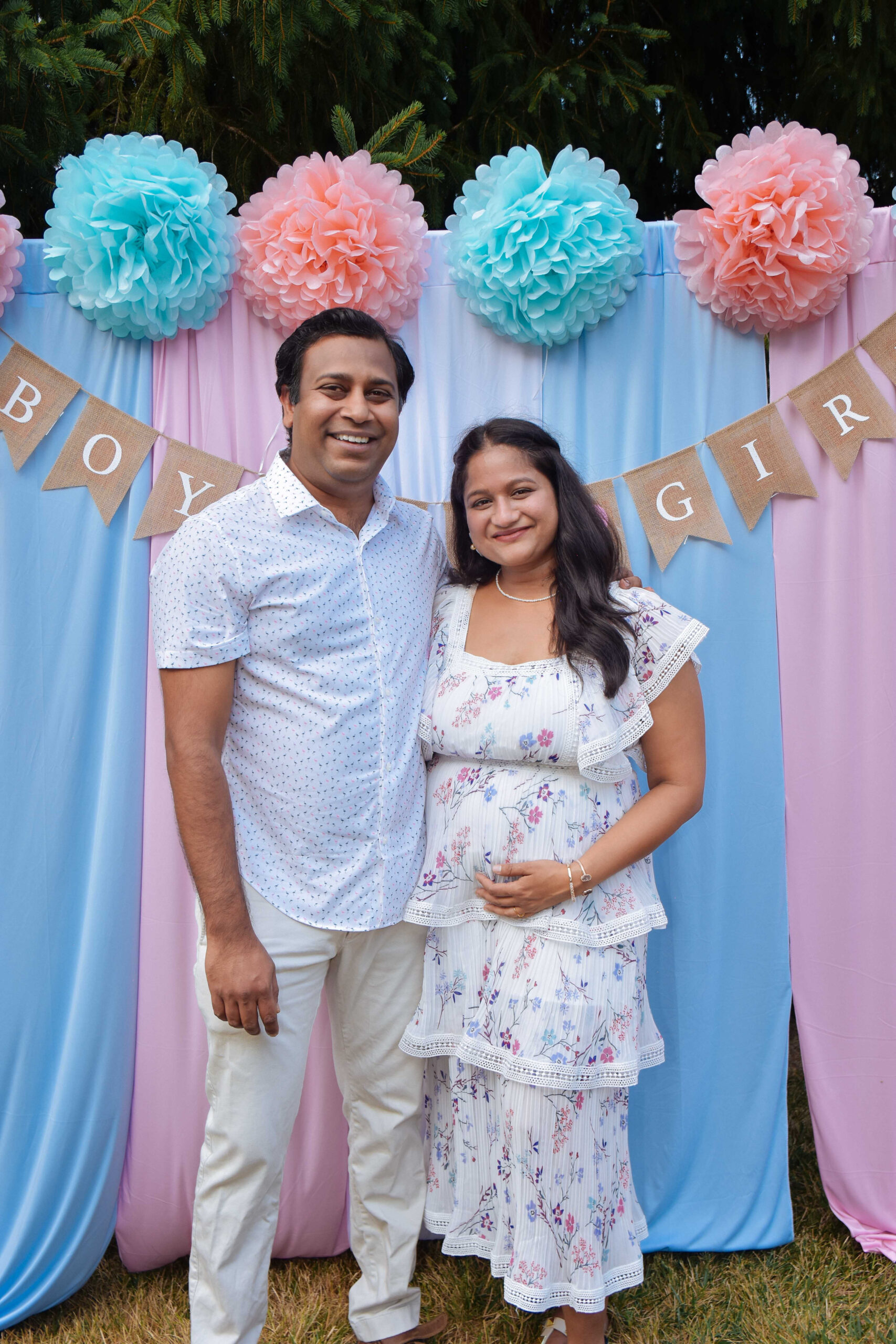 Our Sweet and Simple Gender Reveal Party: Decor and More-Gender Reveal Family Outfit Ideas by Top US Mom Blogger Dreaming Loud