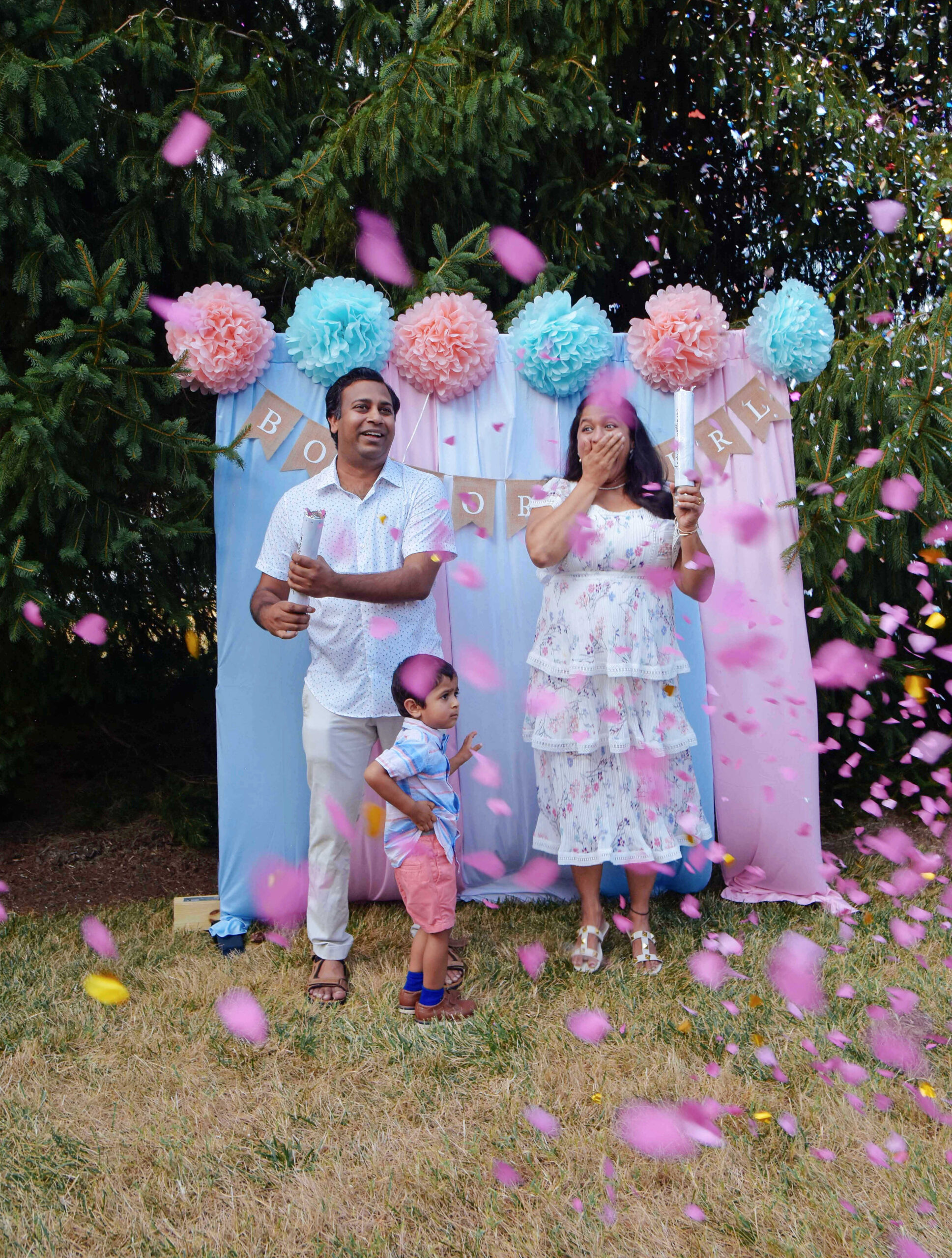 Our Sweet and Simple Gender Reveal Party-Gender Reveal Decoration by Top US mom Blogger Dreaming Loud