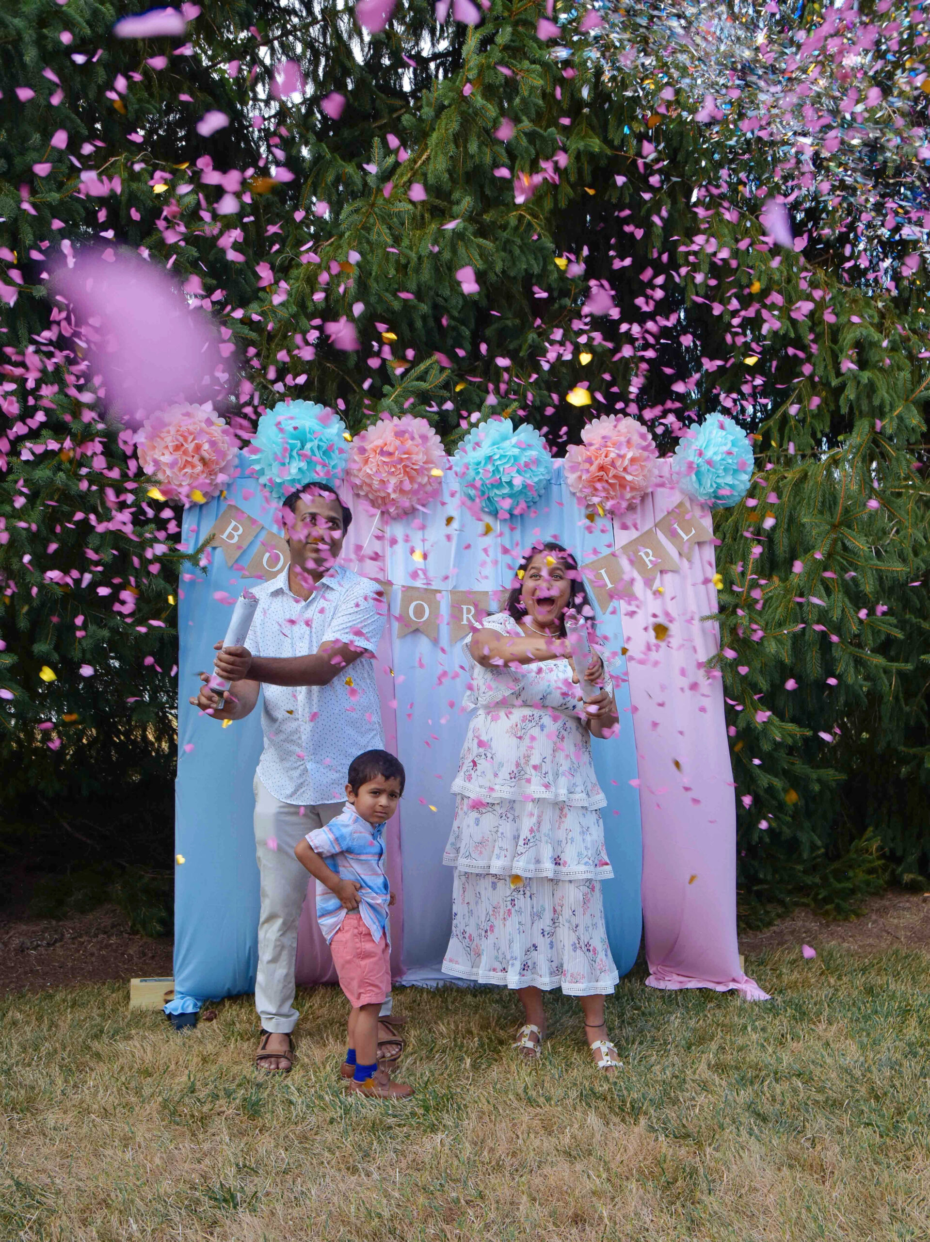 Our Sweet and Simple Gender Reveal Party-Gender Reveal Decoration by Top US mom Blogger Dreaming Loud